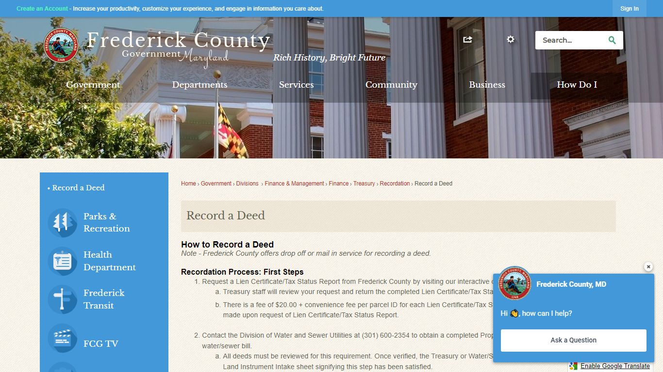 Record a Deed | Frederick County MD - Official Website